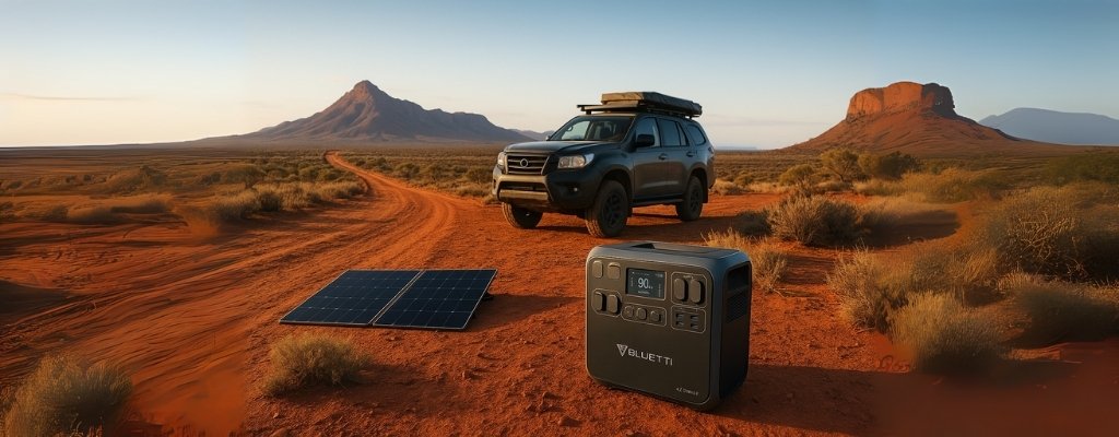 Australian overland power station 4WD adventure panoramic view