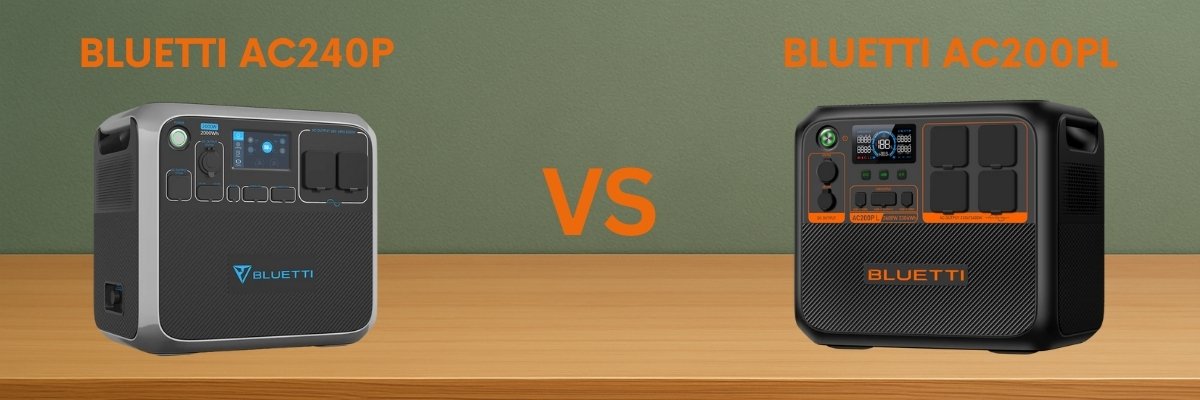 Bluetti AC240P and AC200PL power stations side-by-side comparison