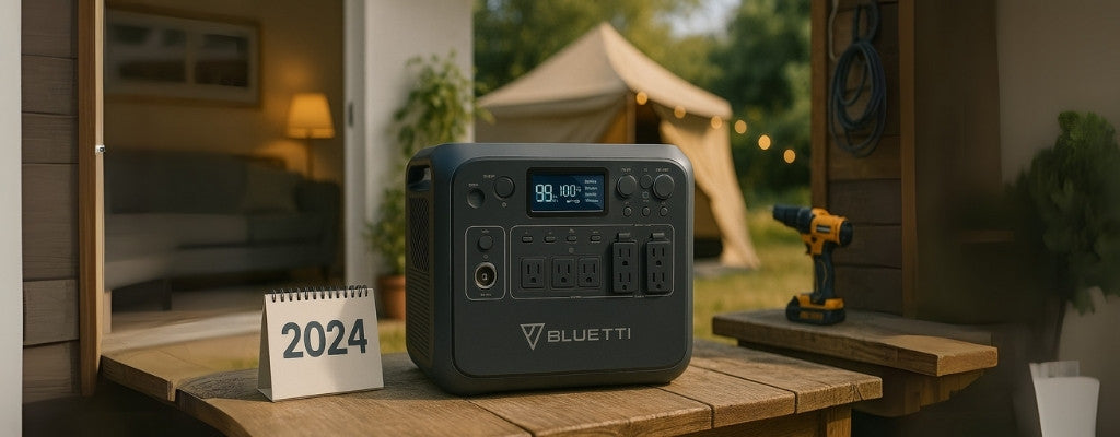 Bluetti AC200MAX lifespan image home workshop campsite scene