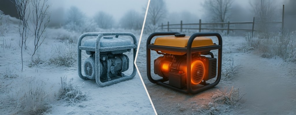 Frosty generator compared with warm generator using cold weather kit