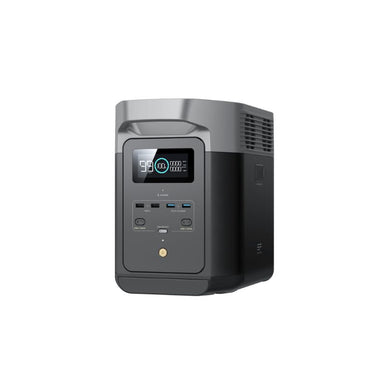 Front side view of the EcoFlow DELTA 2 with ports and digital screen.