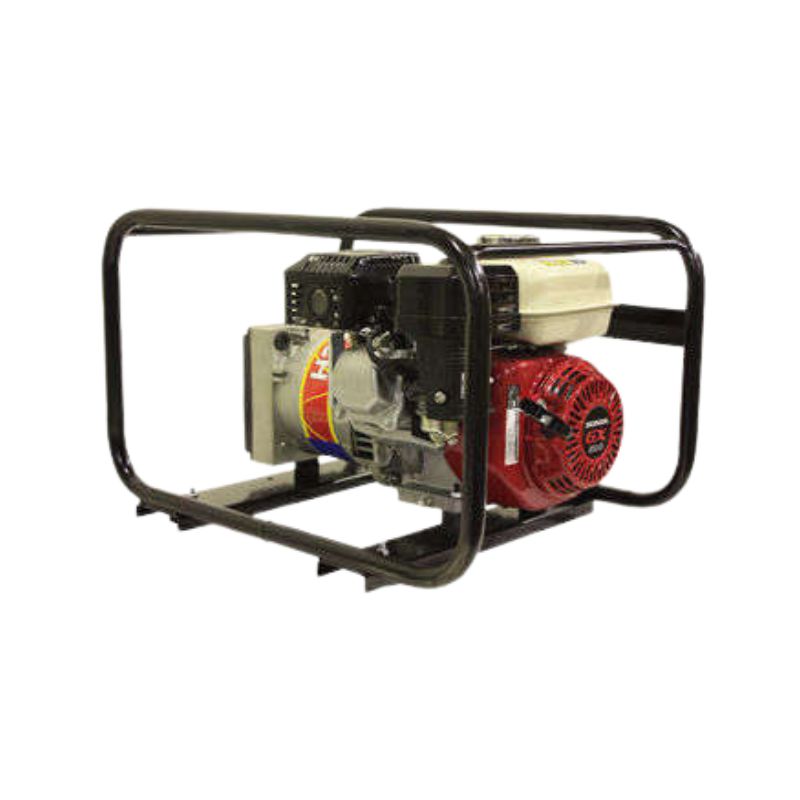 Side view of Gentech EP3400HSR generator with Honda GX200 engine