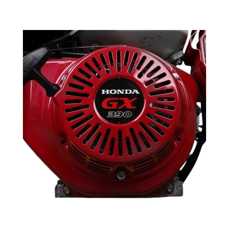 Close-up of Honda GX390 engine on Gentech EP7000HSR generator