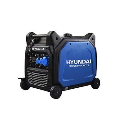 Side view of Hyundai HY6500SEi showing blue casing and wheels
