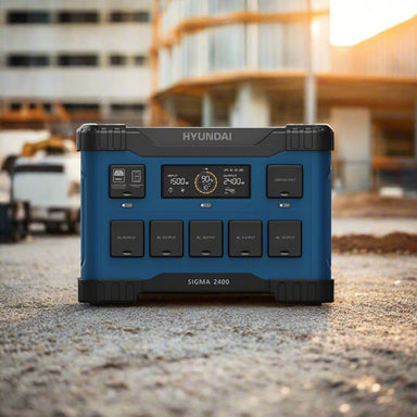 Hyundai HYPS2400 portable power station front control panel.