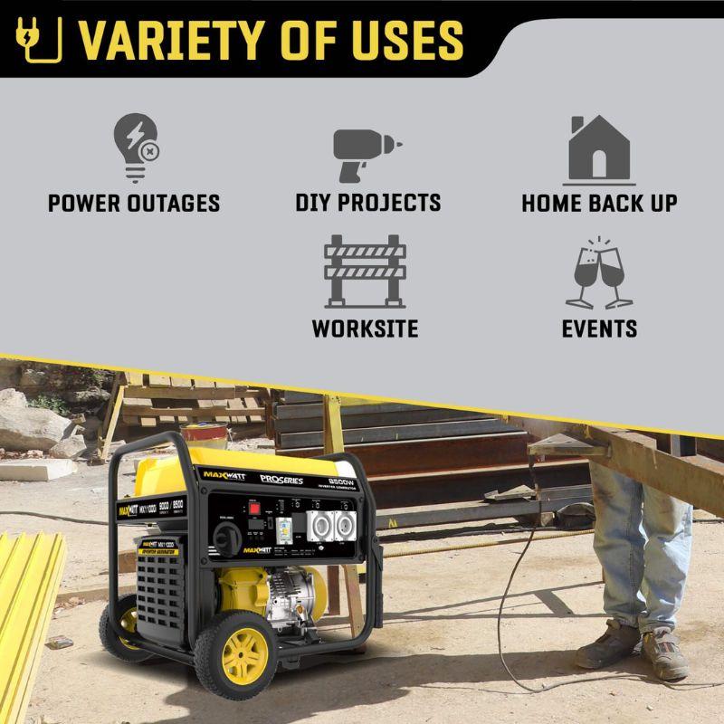 MaxWatt MX11000I generator for power outages, DIY, home backup, events