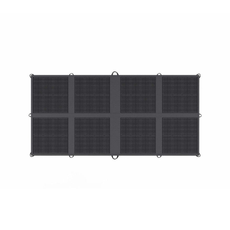 Renogy 200W solar blanket unfolded flat to show monocrystalline panel design