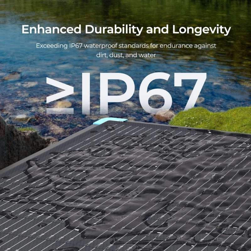 Renogy 300W N-Type suitcase solar panel with IP67 waterproof protection against rain and dust