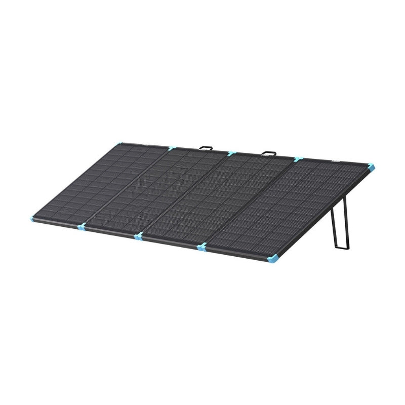 Renogy 300W N-type compact suitcase solar panel unfolded with built-in kickstand