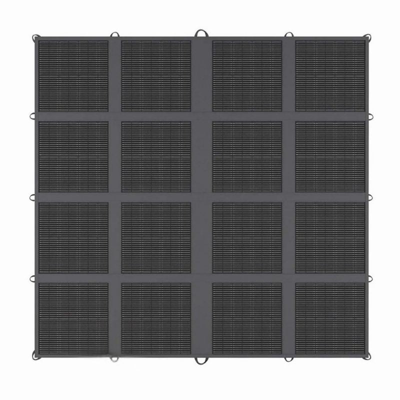 Renogy 400W solar blanket fully unfolded and laid flat showcasing panel grid
