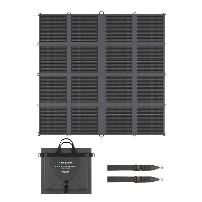 Renogy 400W solar blanket with included carry case and straps