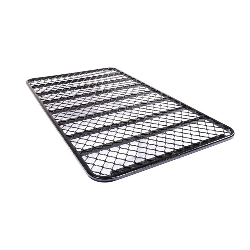 Top view of Tracklander TLRAL22FT flat roof rack with wide platform and cross support bars