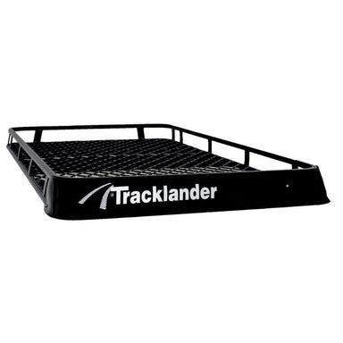 Tracklander TLRAL28 roof rack front angle with logo visible