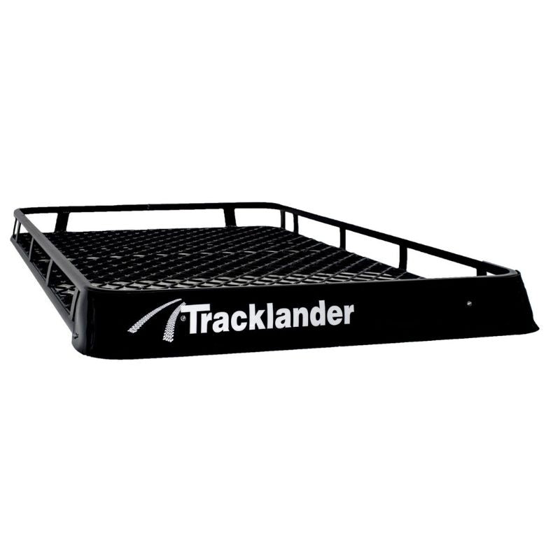 Tracklander TLRAL28 roof rack front angle with logo visible