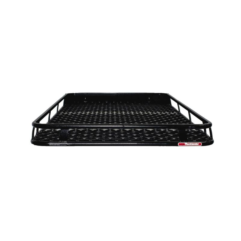Front view of Tracklander TLRAL28TC Roof Rack showing enclosed tray and rugged mesh base
