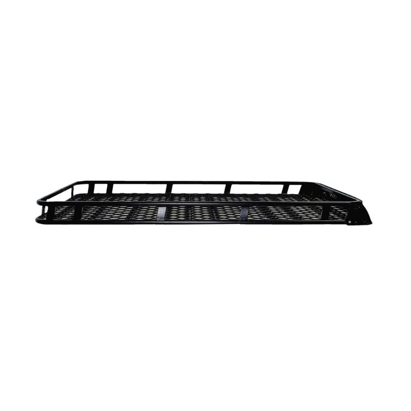 Side view of Tracklander TLRAL28TC Roof Rack with mesh base and full side rails
