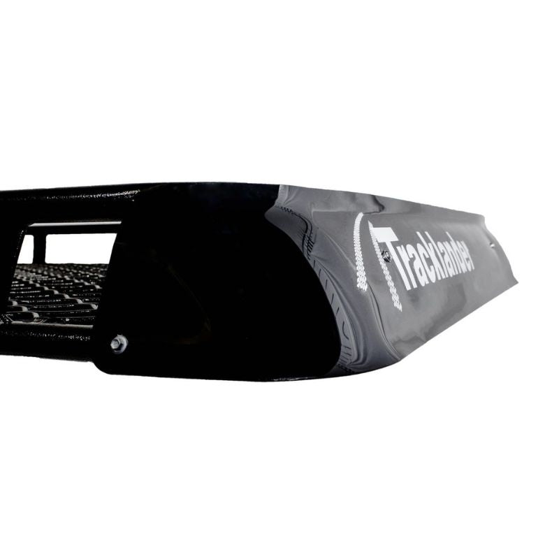 Close-up view of Tracklander wind deflector with logo