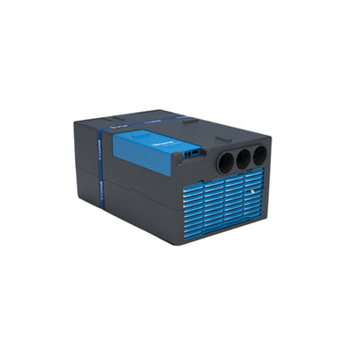 Truma Saphir reverse cycle air conditioner showing blue front vents and compact form