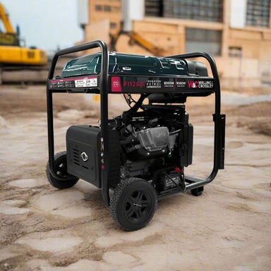 Welling Crossley 11250W generator angled right on construction site