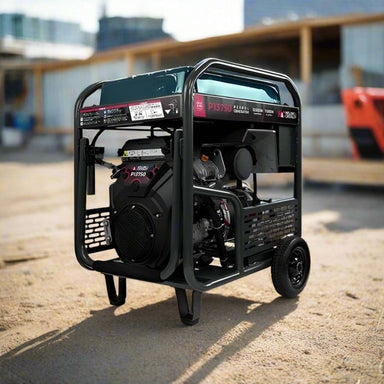 Welling Crossley 13750W generator angled side view on construction site.