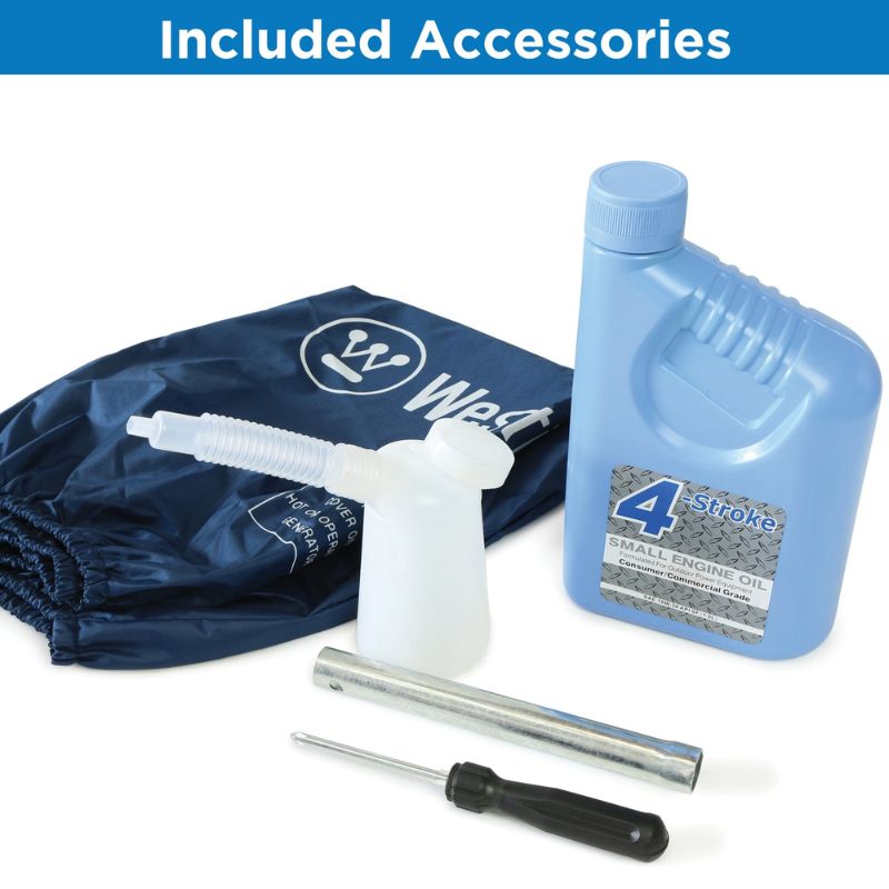 Accessories kit for Westinghouse 2400i with oil, funnel, toolset, and storage cover