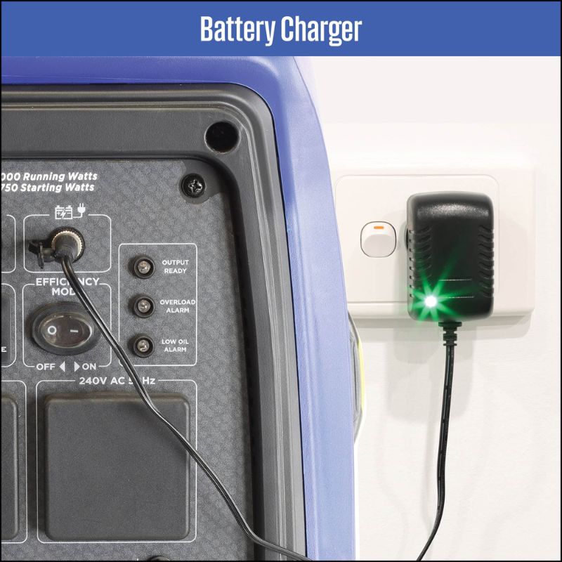 Charging the onboard battery of the iGen3750s using wall plug-in adapter