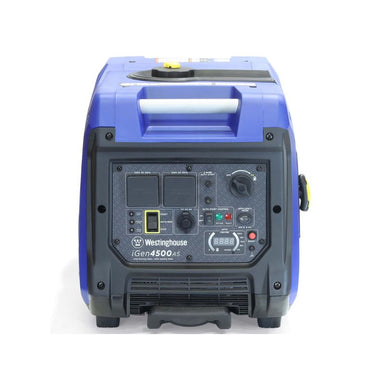 Straight-on view of the front panel of the Westinghouse iGen4500AS showing start controls.