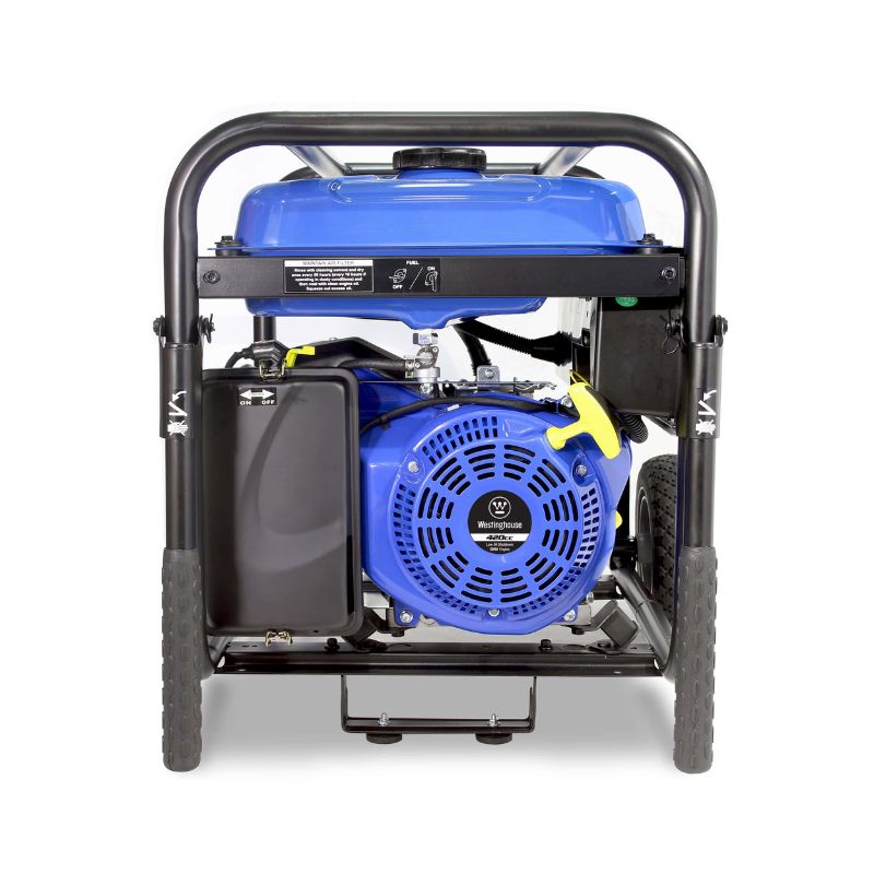 Rear view of Westinghouse WHXC7000 generator showcasing the engine and pull start