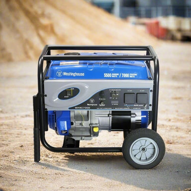 Westinghouse WHXC7000 generator front view on jobsite