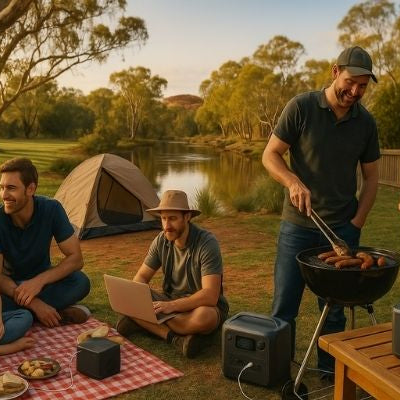 Australians using portable power stations in budget-friendly outdoor scenes
