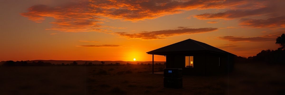 Modern Australian home powered by Bluetti at sunset