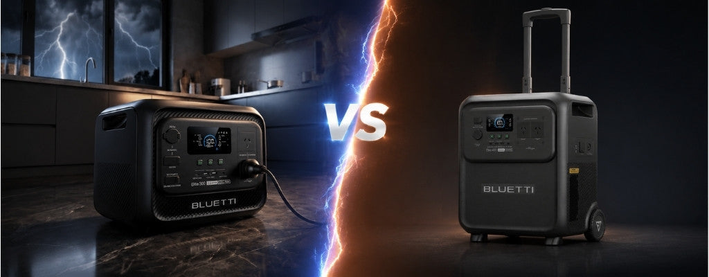 Comparative image of Bluetti Elite 300 and Elite 400