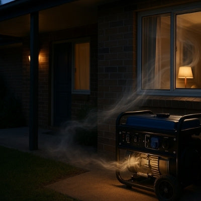 generator under veranda carbon monoxide drifting into australian home