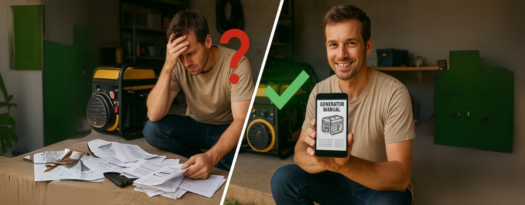 Man confused with generator papers versus digital manual solution