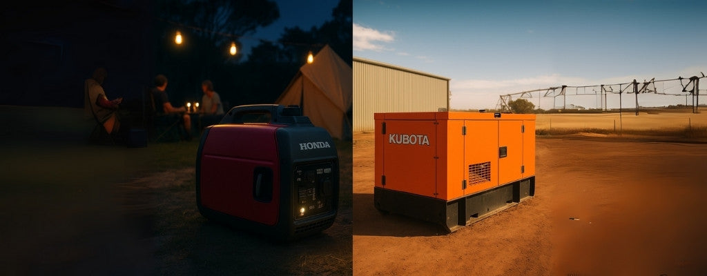 Honda Yamaha inverter generator camping vs Kubota diesel farm
