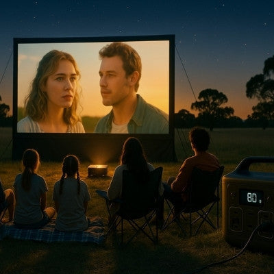 outdoor movie night portable power australian landscape