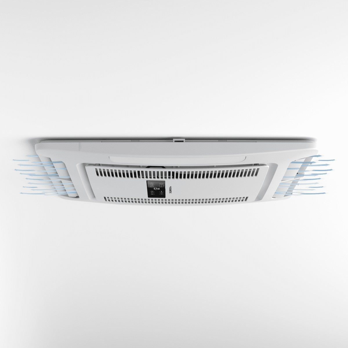 Underside of the FJZ7 Lite ceiling unit with airflow from both outlets