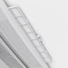 Close-up of the adjustable white louvre vanes on the air distribution box