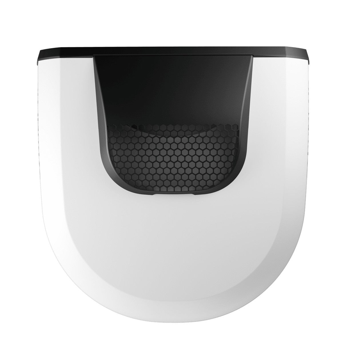 White and black curved housing of the Dometic Dust Reduction System 2.0