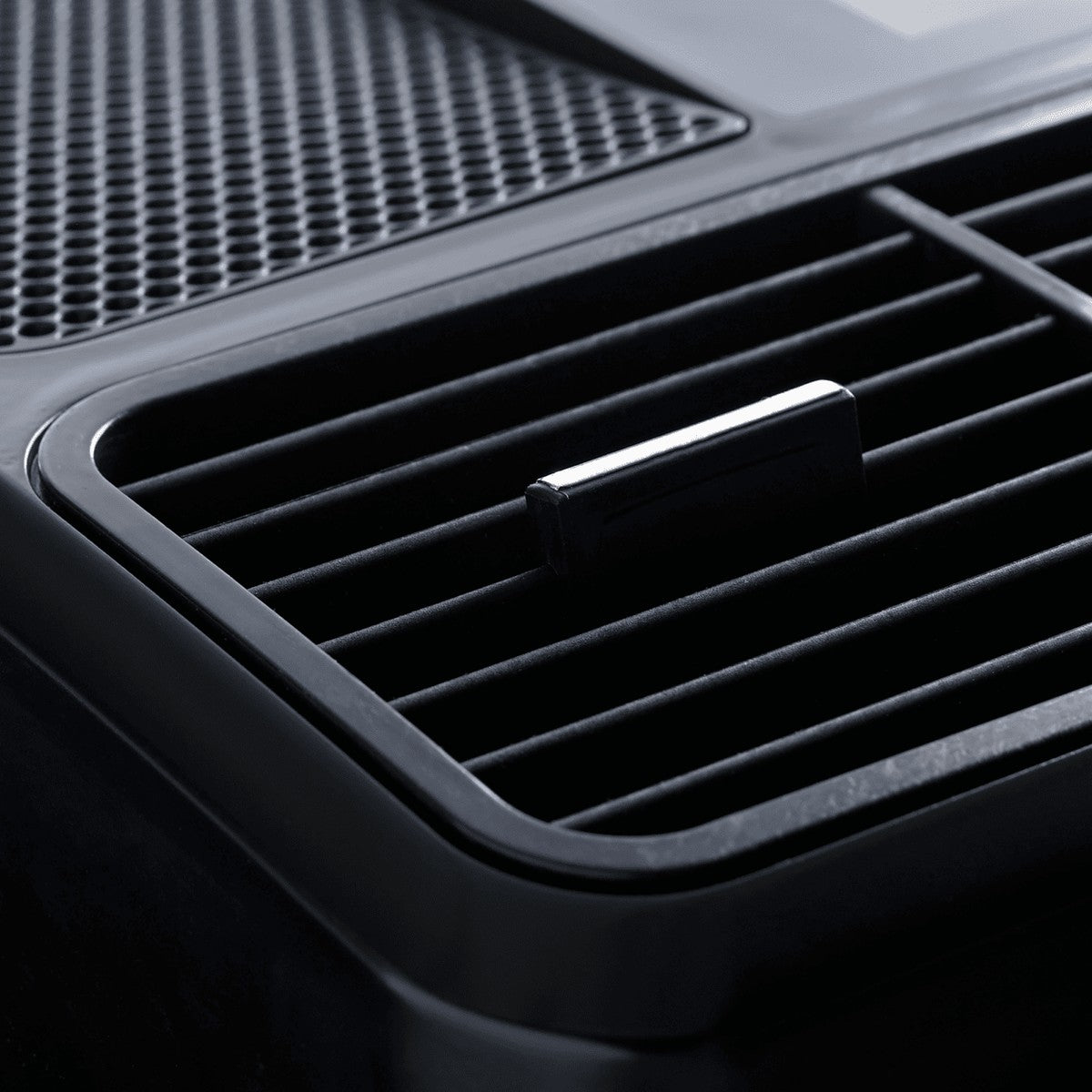 Close-up of the black air outlet louvre on the CoolAir RTX 2000
