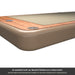 Close-up of the Harbour Y 8.5 Grain shore-end corner, woodgrain deck, D-ring and 20cm side wall