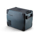 Dometic CFX2 28 portable fridge freezer at a three quarter angle showing the Dometic badging on the lid