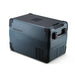Dometic CFX2 37 portable fridge freezer at a three quarter angle showing the lid and side grille