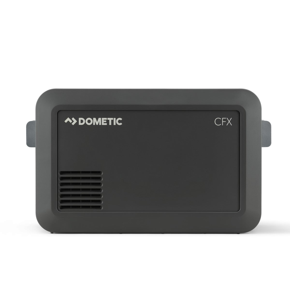 Dometic CFX5 35 seen square on from the long side with the handles folded flat