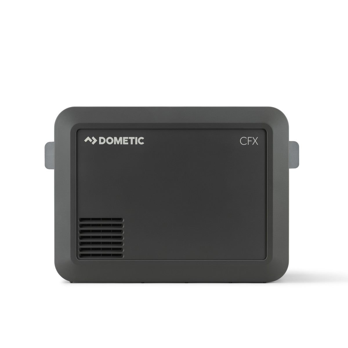 Dometic CFX5 45 seen square on from the long side with the handles folded flat