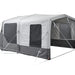 Santorini tent with the sidewall panels fitted along the awning