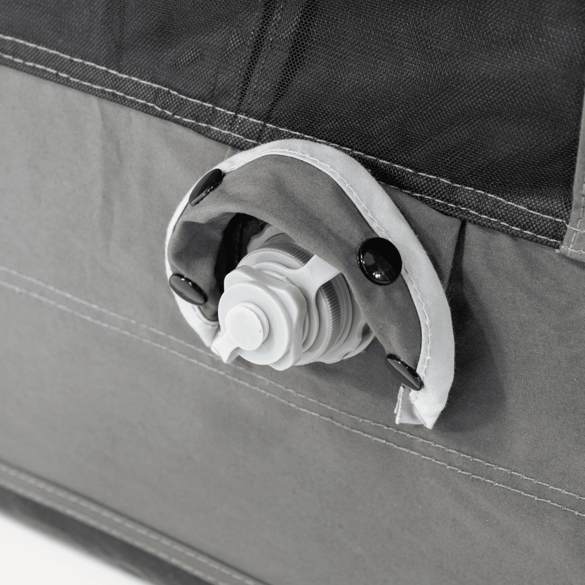 Close-up of the inflation valve on the Santorini FTK 2x4