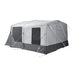Grey and white Santorini tent shown with the sidewall kit fitted