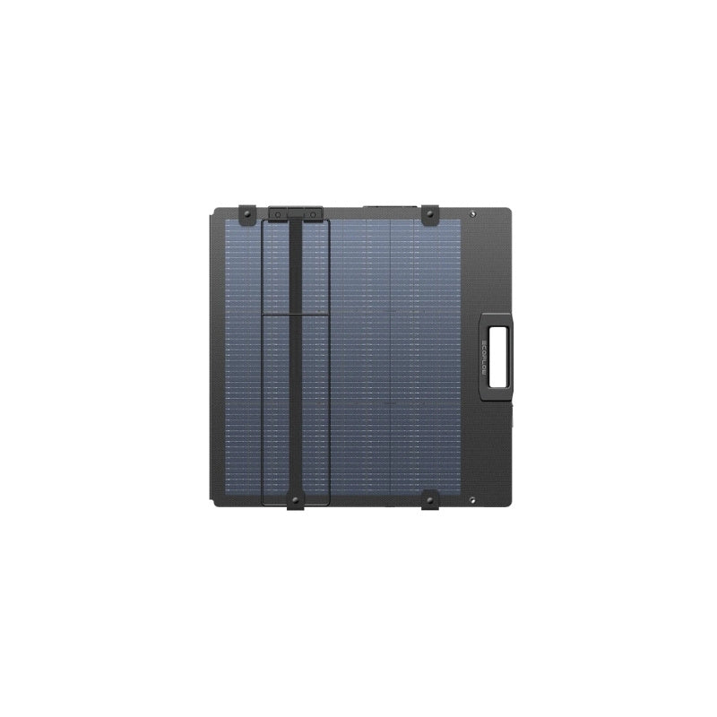 220W lightweight portable bifacial solar panel shown folded for easy transport.
