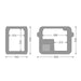 Dimension drawing of the Dometic CFX5 25 marked 569 by 342 by 420 millimetres